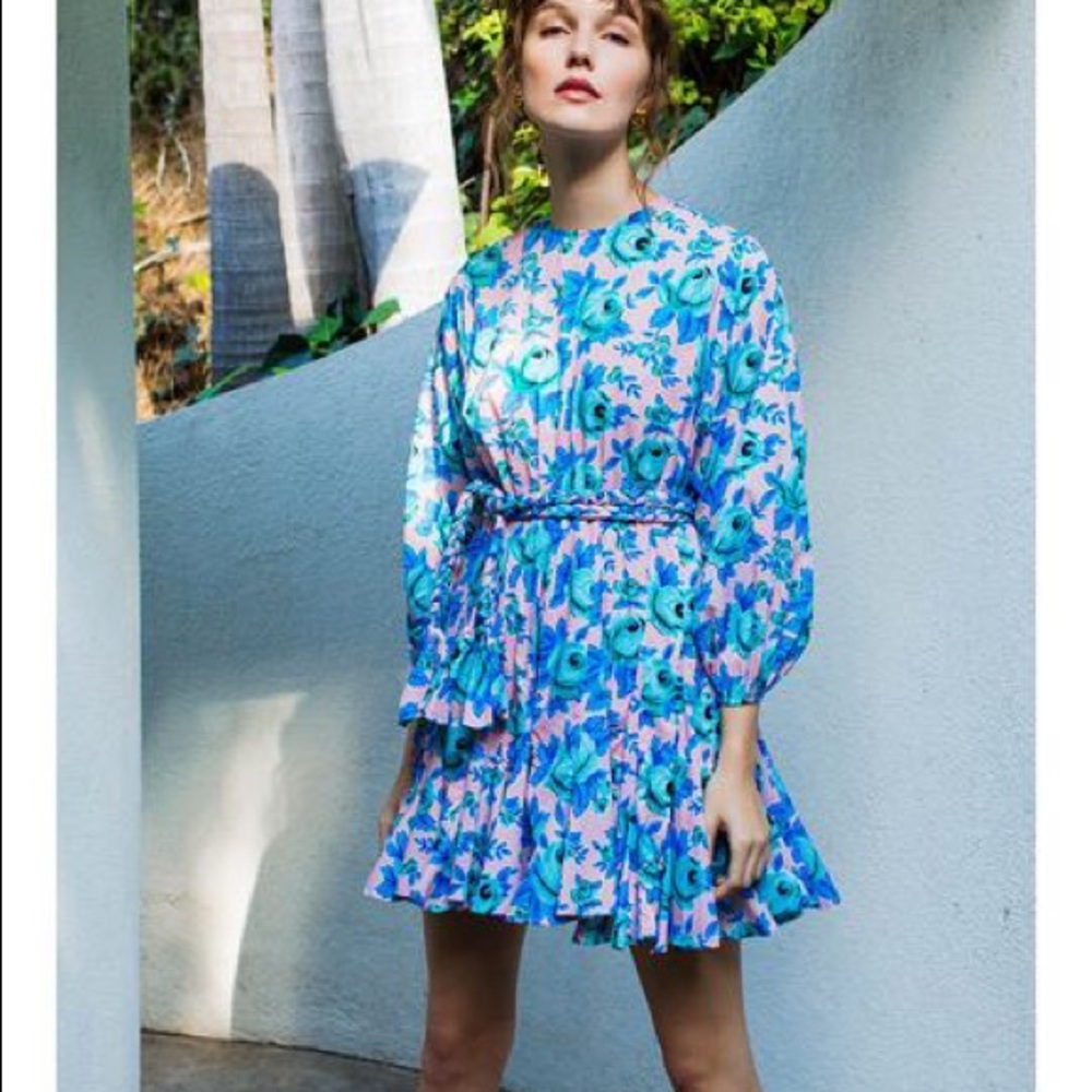 RHODE ‘Ella’ Dress turquoise/pink floral size S